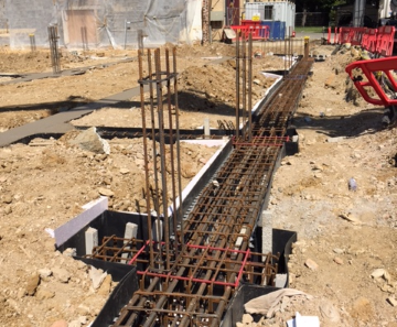 Raft foundation footings